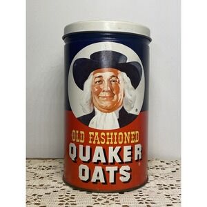 Quaker Oats Tin Can Collector's Limited Edition 7.5" Vintage 1982 Old Fashioned